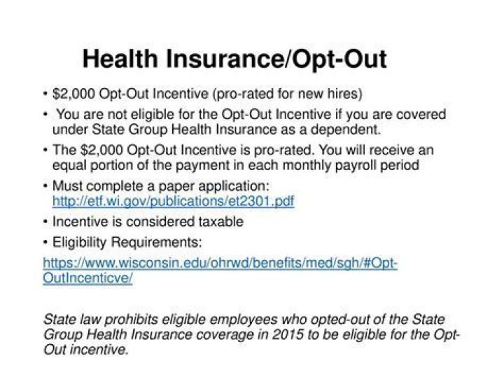 Are health insurance opt out payments taxable?