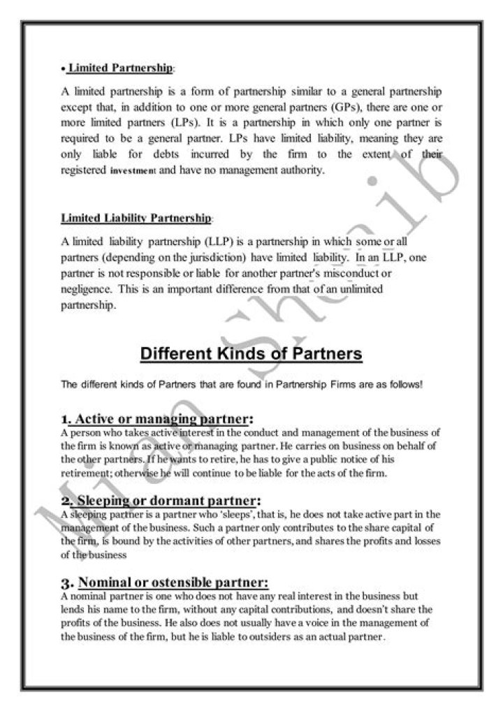 Are partners liable for losses?