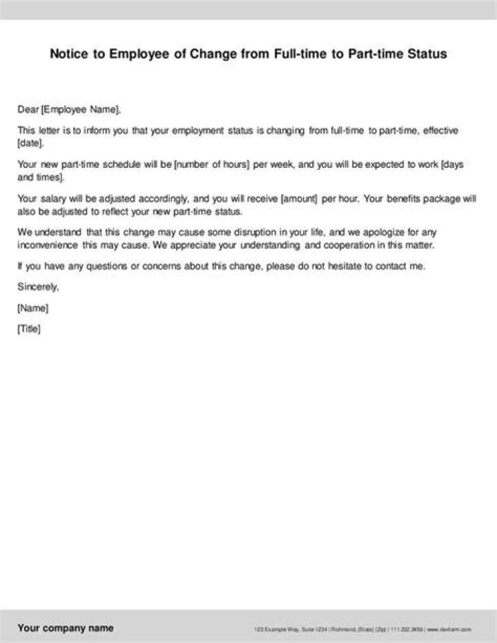 Can an employer change your status from fulltime to part-time?