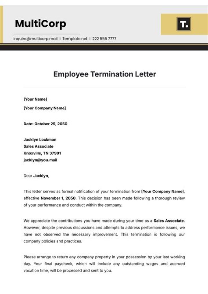 Can an employer terminate your position without notice?