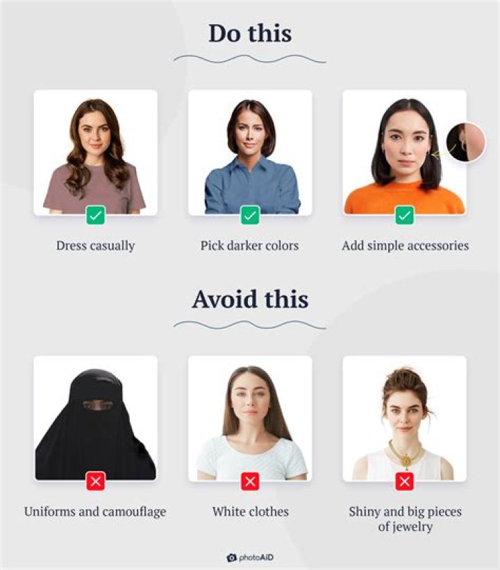 Can I wear a white shirt for a passport photo?
