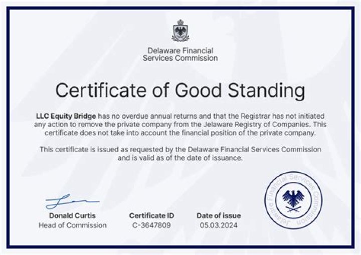 Do you need a certificate of good standing for LLC?