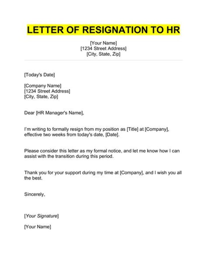 Does a resignation letter have to be printed?