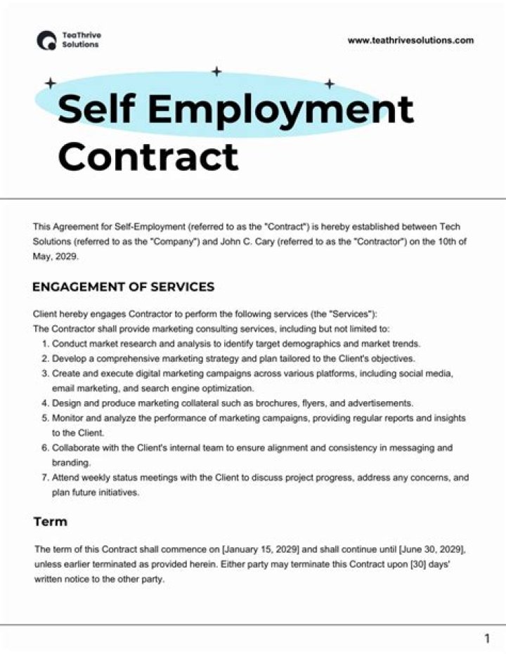 Does a self-employed person need a contract?