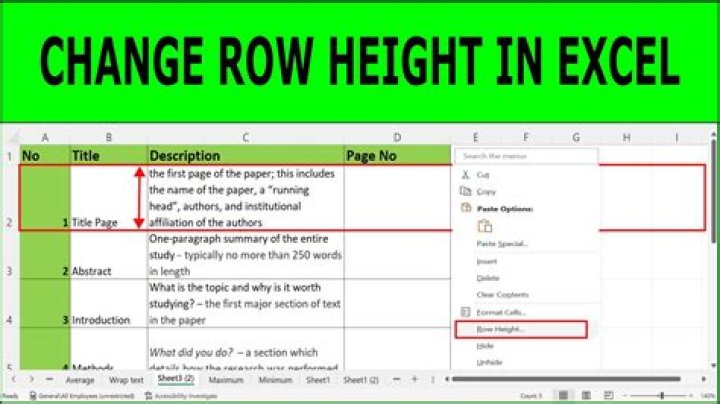 How do I change row height in Excel to CM?