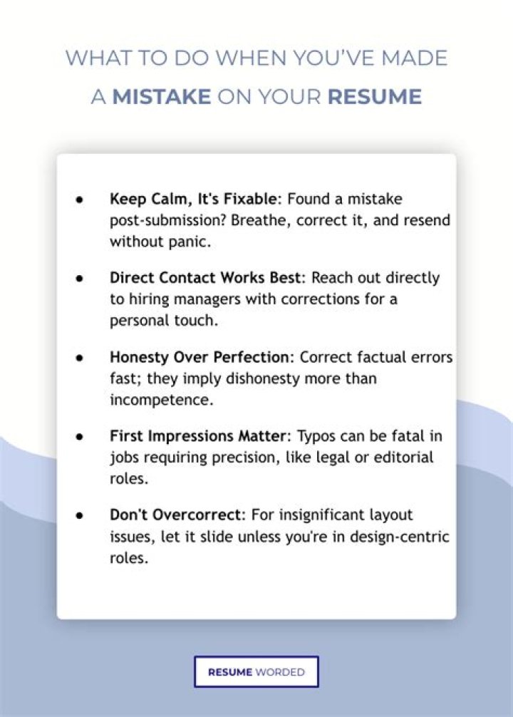 How do I correct a mistake on my resume?