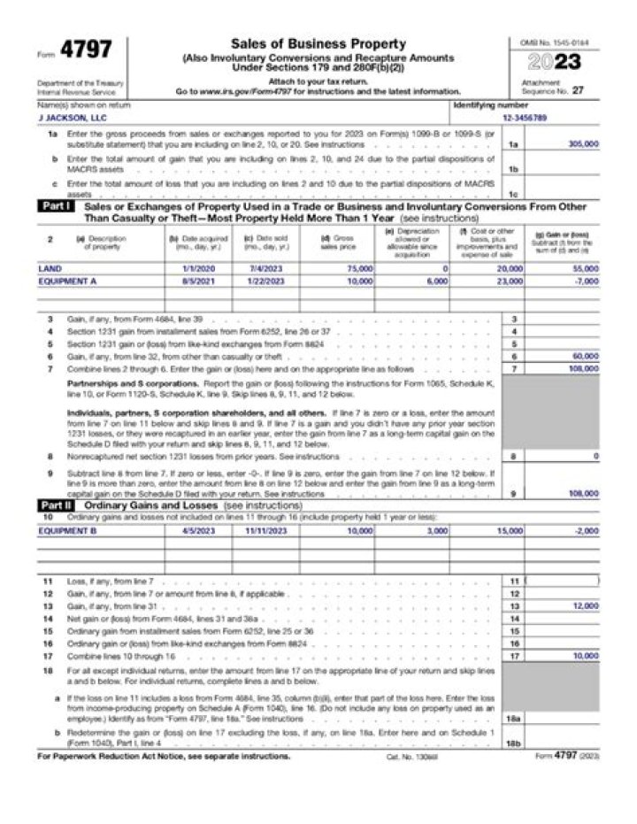 How do I fill out a 4797 rental property?