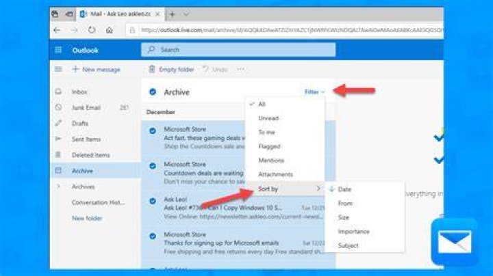 How do I manage emails in Outlook?