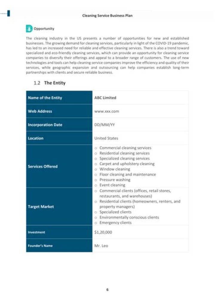 How do I write a cleaning business plan?