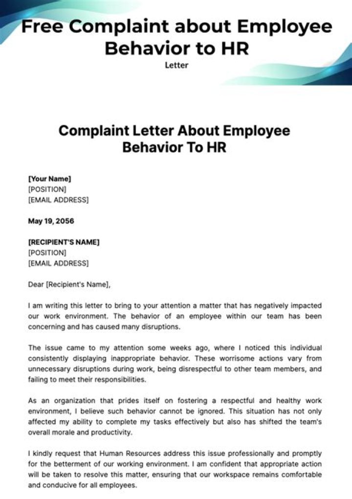 How do I write a complaint letter about a rude co-worker?
