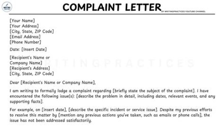 How do I write a letter of complaint about a coworker?