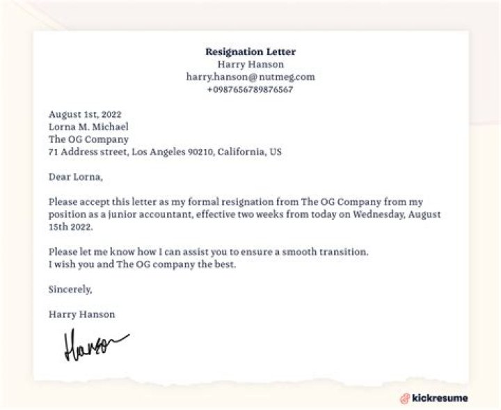 How do I write a letter to resign from my job?