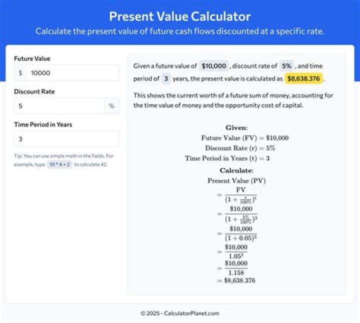 How do you calculate present value of savings?