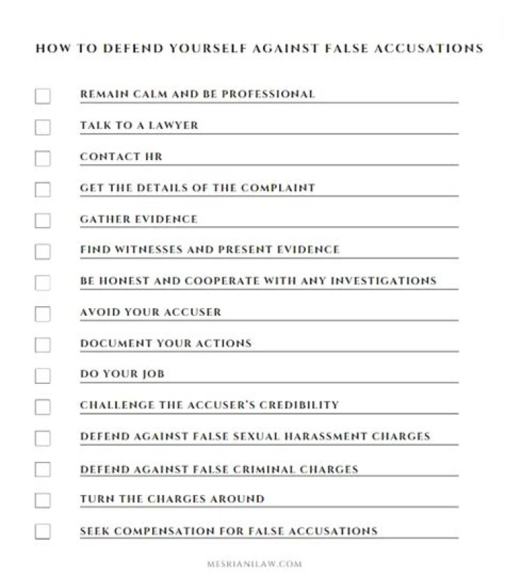 How do you deal with false accusations at work?