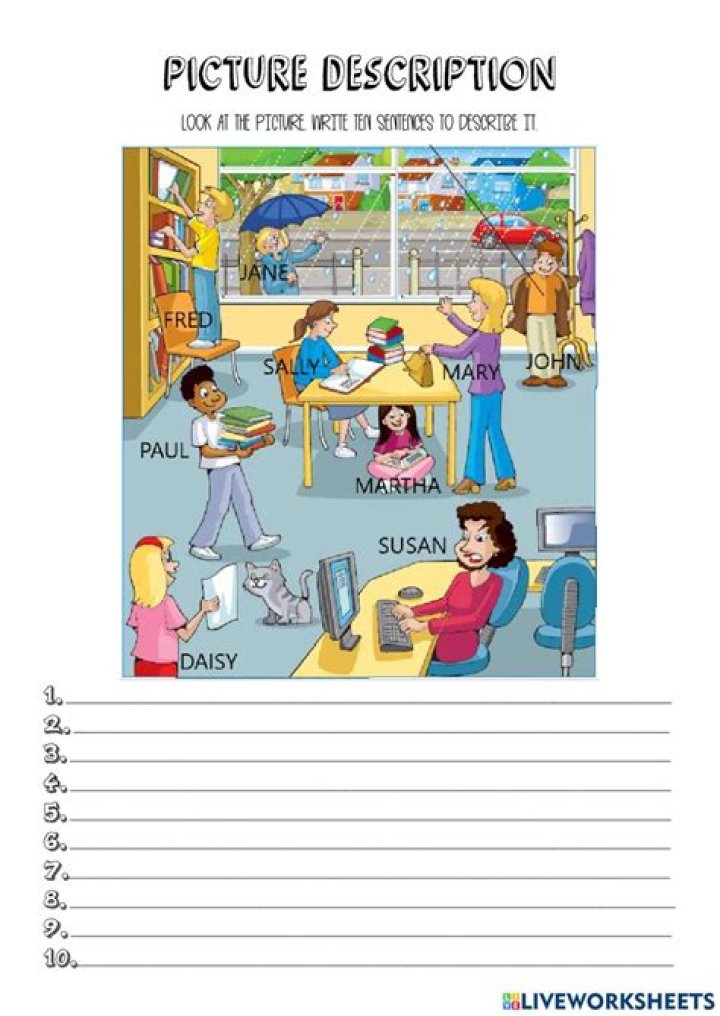 How do you describe a picture in present tense?