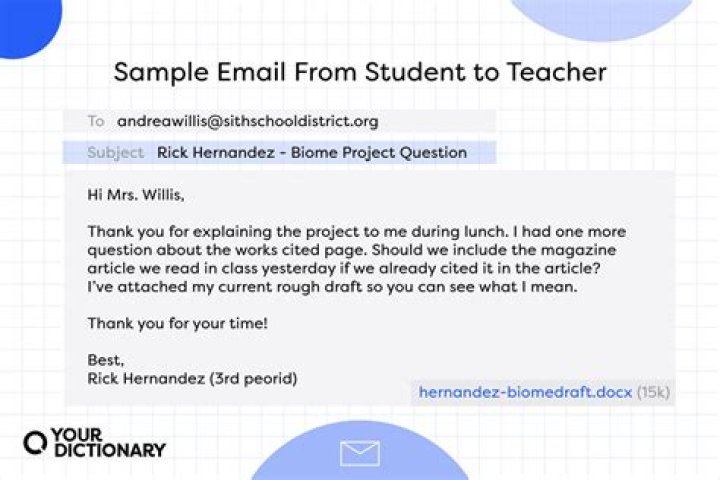 How do you email a teacher about an assignment?