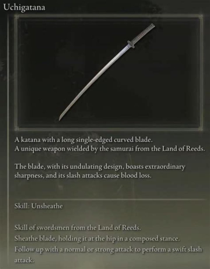 How do you get the Uchigatana?
