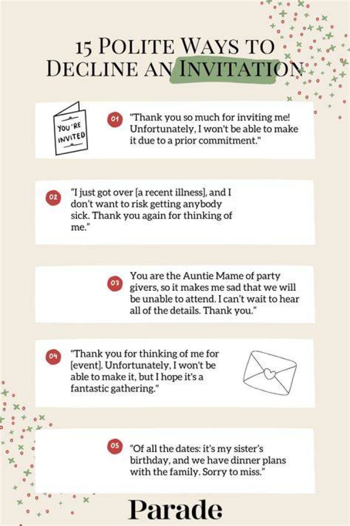 How do you politely reject an offer?
