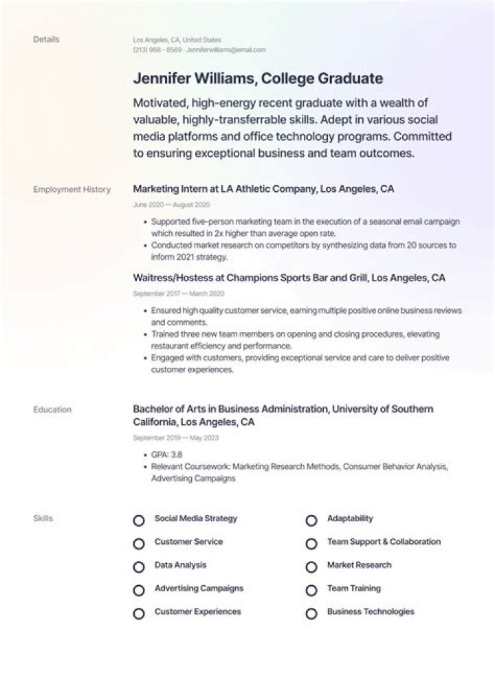 How do you put college currently on resume?