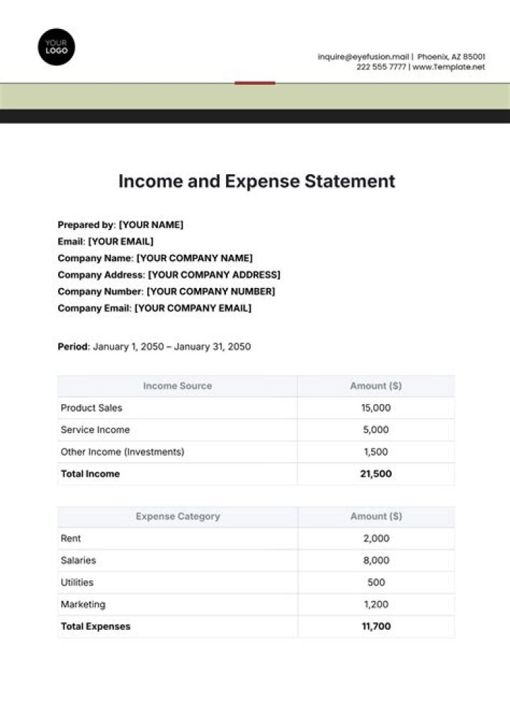 How do you read an income and expense statement?