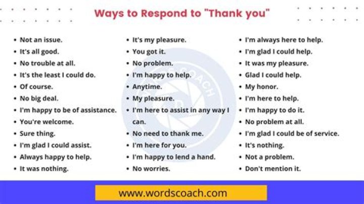 How do you respond when someone thanks you for your help?