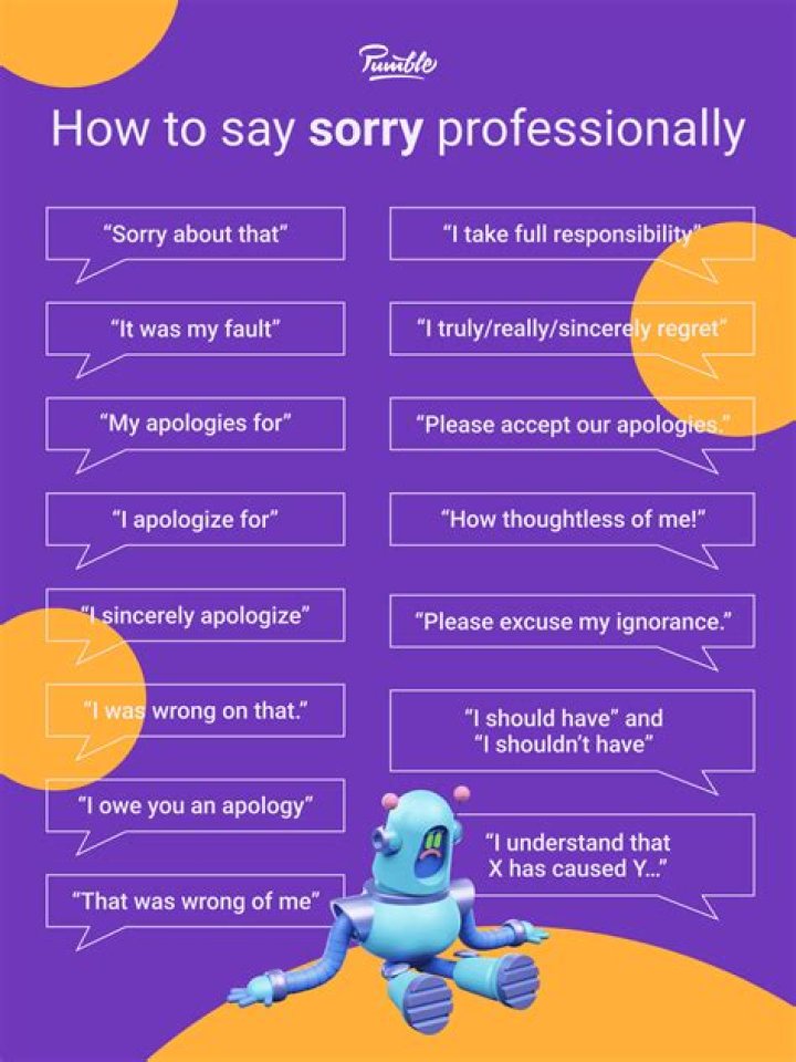 How do you say apologize professionally?