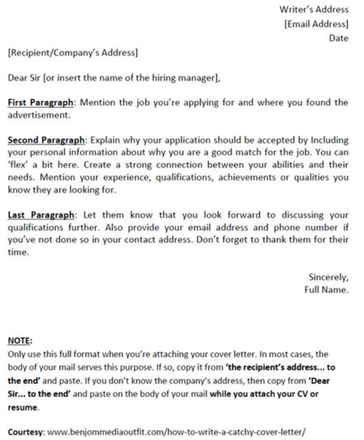 How do you write a catchy cover letter?