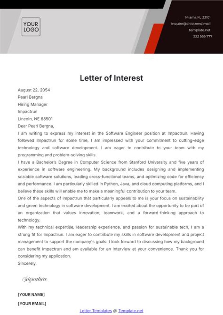 How do you write a letter of interest to a potential employer?