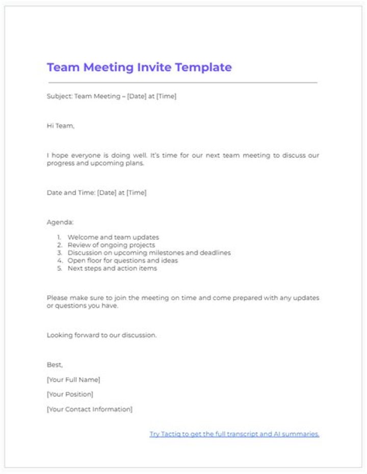How do you write a meeting invitation message?