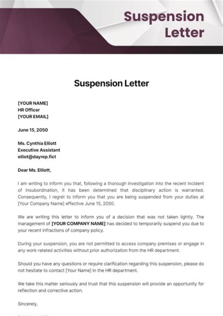 How do you write a suspension letter?