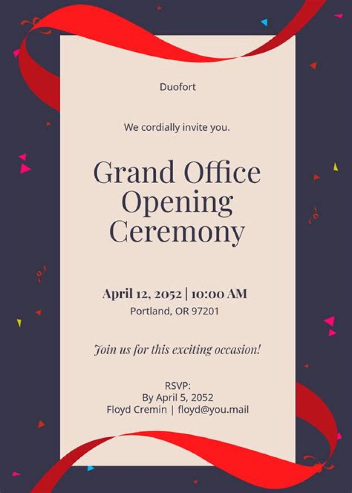 How do you write an opening ceremony invitation?