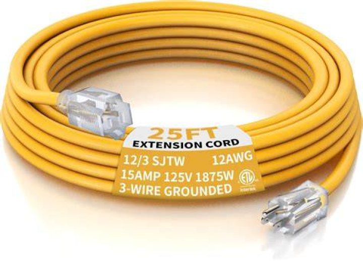 How far can you run 12 gauge extension cord?