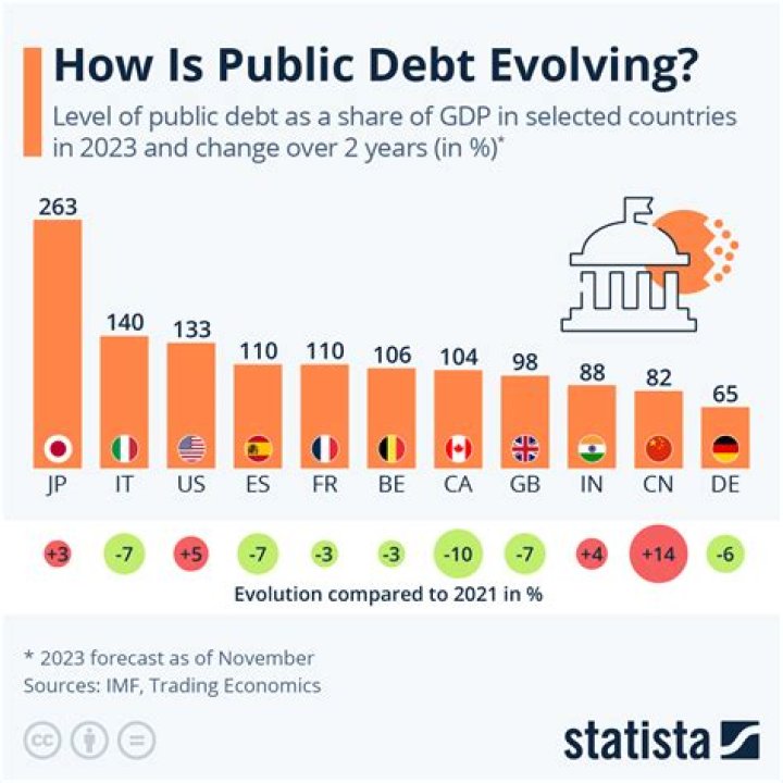 How is the public debt calculated?
