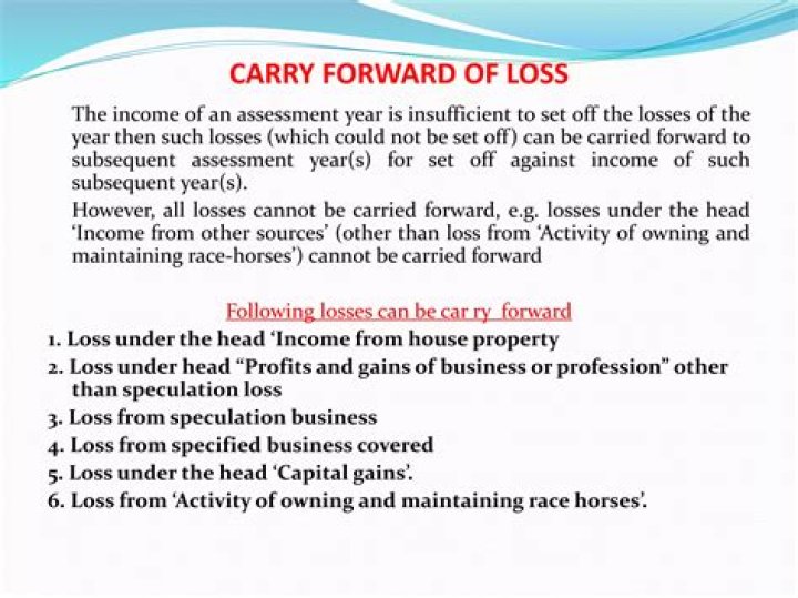 How long can you carry forward losses?