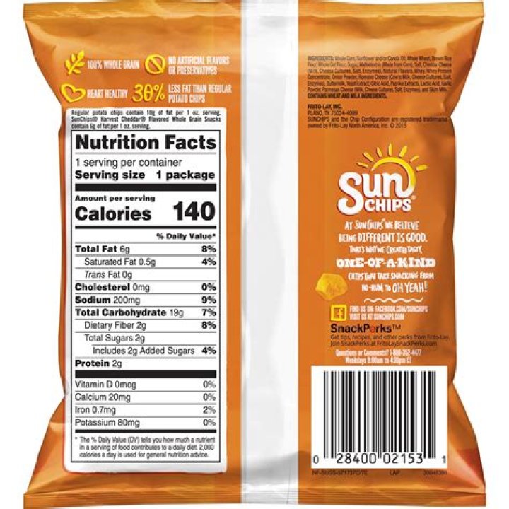 How many calories is Sun Chips?