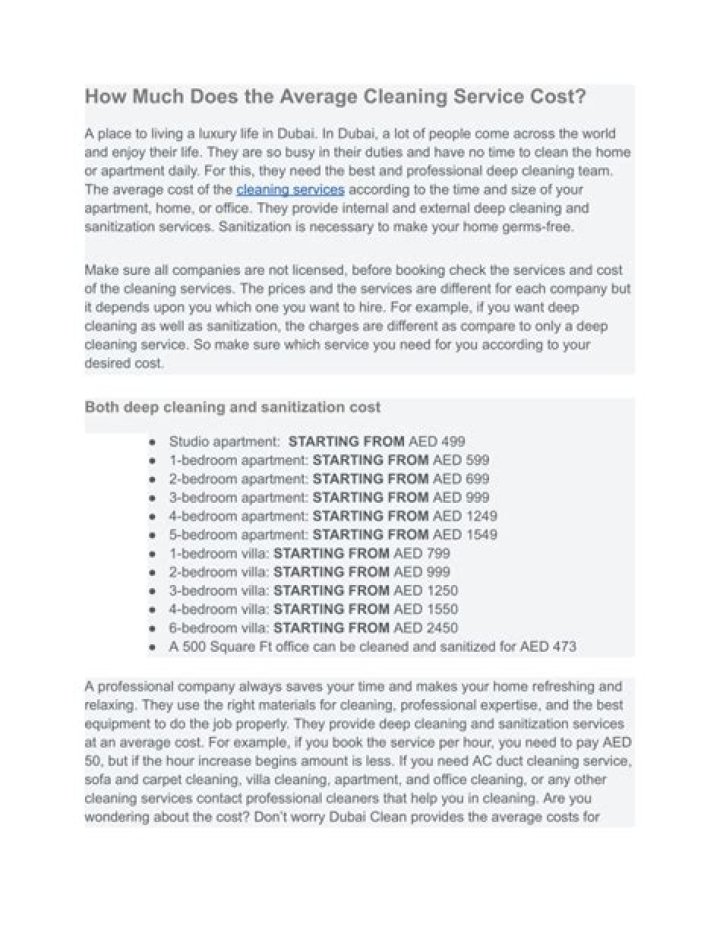 How much does the average cleaning service cost?