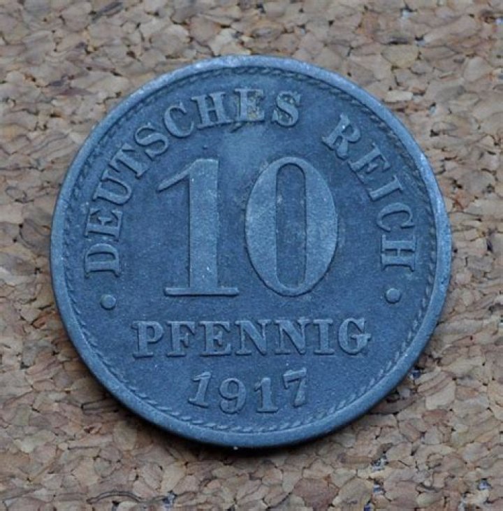 How much is a German 10 pfennig worth?