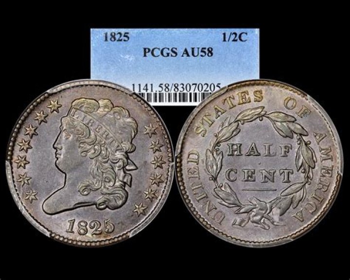 How much is an 1825 half cent worth?