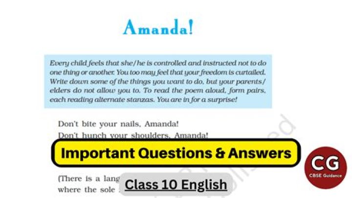 How to write a poem for Amanda class 10?