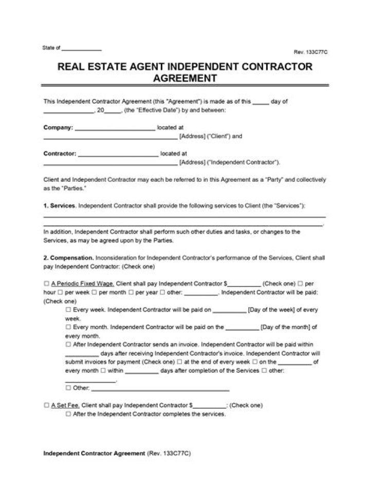 Is a real estate agent a contractor?