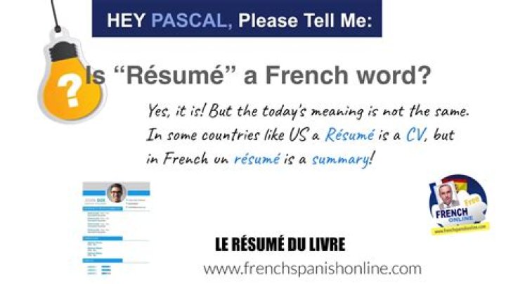 Is resume a French word?