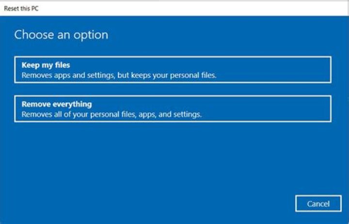 Should I keep my files or remove everything?