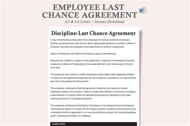 Should you sign a last chance agreement?