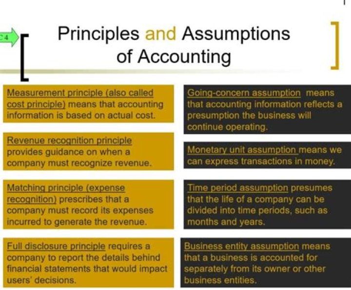 What are accounting assumptions and principles?