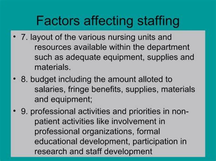 What are factors that affecting staffing?