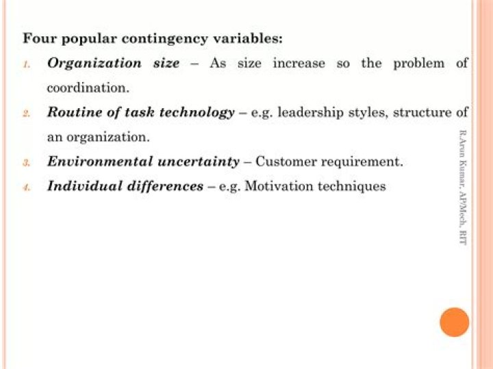What are popular contingency variables?