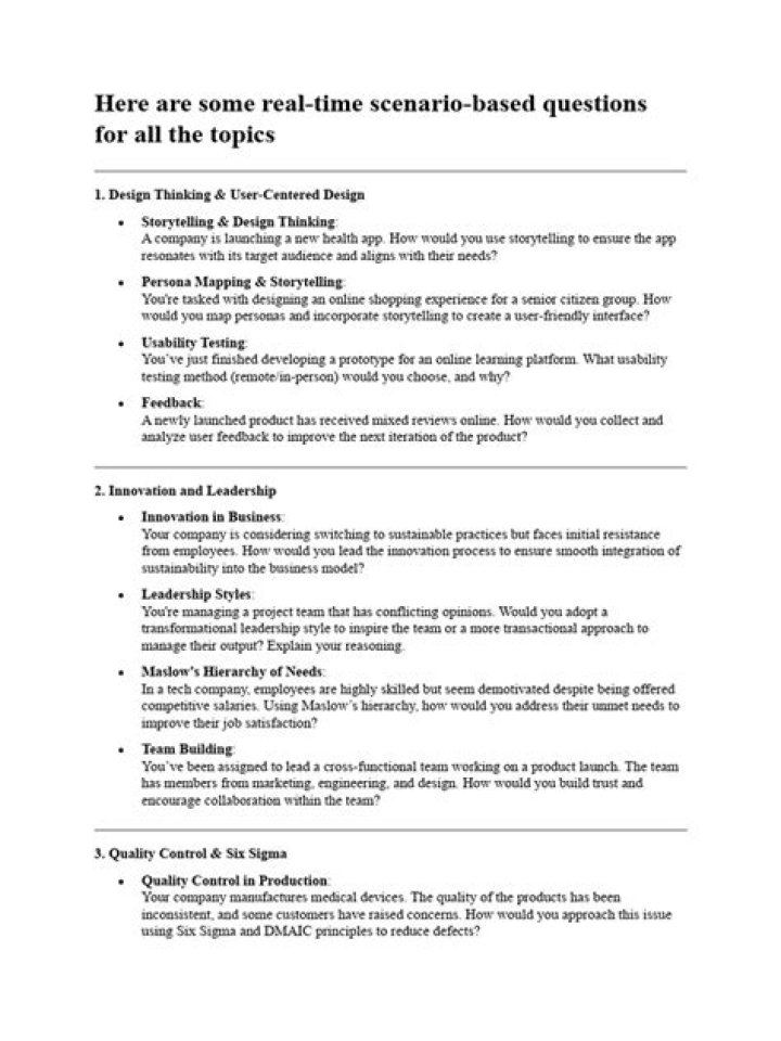 What are scenario based questions examples?