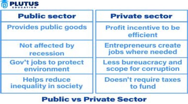 What are the major difference between public and private sector?
