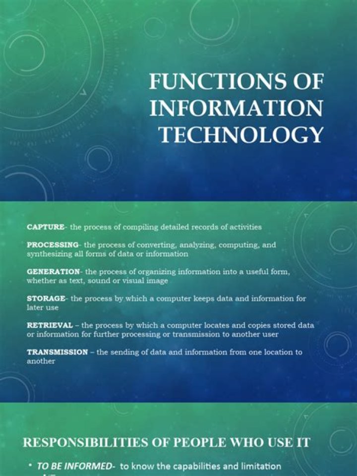 What are the six functions of information technology?