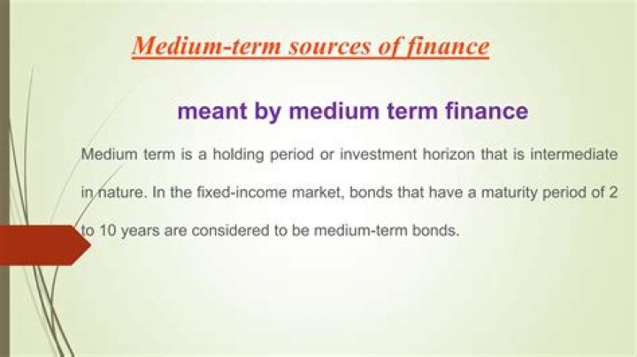 What are the three medium term sources of finance?